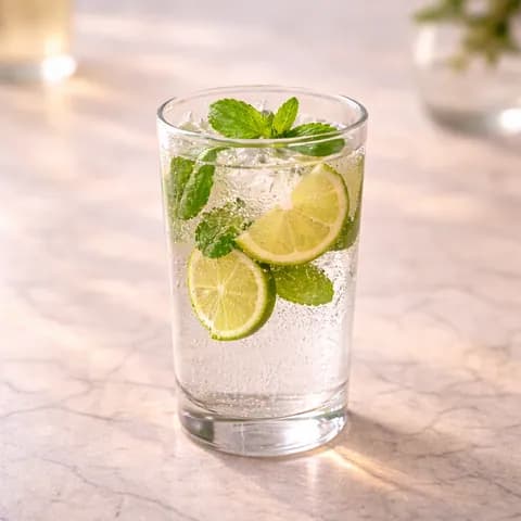 Sparkling Water with Mint & Lime
