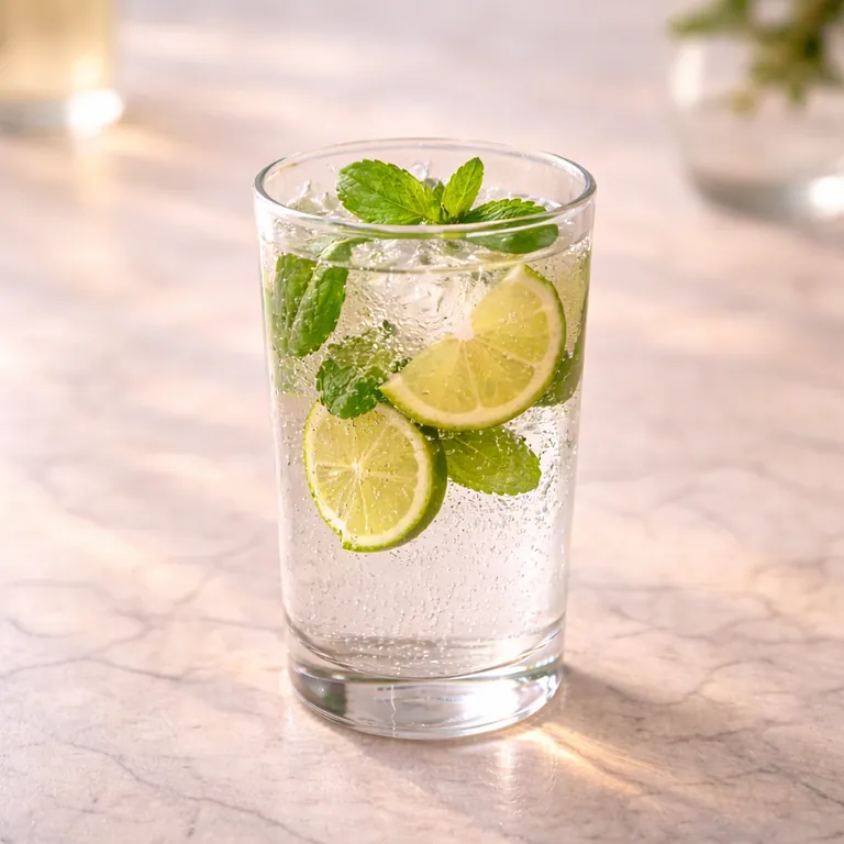 Sparkling Water with Mint & Lime